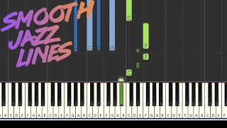 Learn smooth jazz lines C minor pentatonic Easy Synthesia Piano tutorial [upl. by Murdock983]