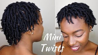 How To SUPER Juicy Mini Twists On Short 4C Natural Hair [upl. by Yddur]