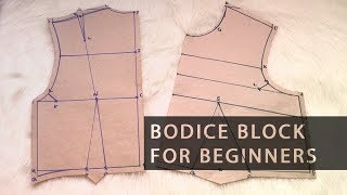 Pattern Drafting for Beginners – Easy Basic Bodice Block • Elewa [upl. by Ardnoel]