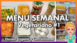 💚 Menú Semanal Vegetariano  Vegano ¡FÁCIL y DELICIOSO 🥒🍅 Meal prep en 2 horas para La Semana 🤩 [upl. by Casar]