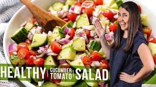 How to Make Easy Cucumber Tomato Salad  The Stay At Home Chef [upl. by Hgielyk]