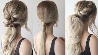 HOW TO EASY PONYTAILS  Perfect Prom Hairstyles [upl. by Jaycee452]