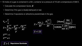 Physical Chemistry  The Compression Factor Z w1 example [upl. by Juanita]