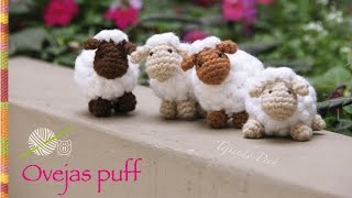 Ovejas puff como pomponcitos  tejidas a crochet  amigurumi [upl. by Morlee815]