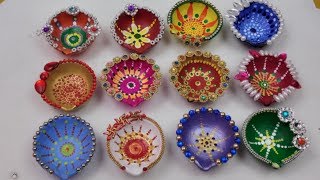 Diya Decoration ideas for DiwaliBeautiful Diwali DecorationsDIY How to Diya Decoration at Home [upl. by Becki]