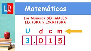 Los Números DECIMALES LECTURA y ESCRITURA ✔👩‍🏫 PRIMARIA [upl. by Niamrej]