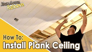 DIY PLANK CEILING INSTALLATION  Featuring Armstrong Acoustic Plank Ceiling [upl. by Ahserkal]