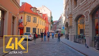 Streets of Riga Latvia  4K City Walking Tour with City Sounds [upl. by Emyle]