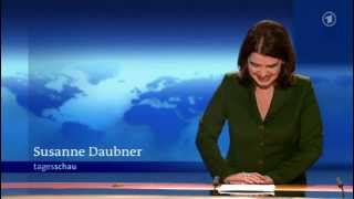 ★PANNE★ TagesschauSprecherin Susanne Daubner lacht schweigt und gähnt [upl. by Tadio]