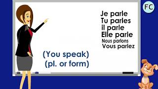 Le Verbe Parler au Présent  To speaktalk Present Tense  French Conjugation [upl. by Cavan]