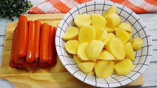 ALMOÇOJANTAR RÁPIDO  Receita com batata e salsicha  Receitas fáceis e rápidas [upl. by Vanny408]