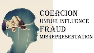 Coercion Undue Influence Fraud Misrepresentation  Indian Contract Act 1872  Law Guru [upl. by Jerry]