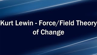 Kurt Lewin  ForceField Theory of Change [upl. by Ralph]