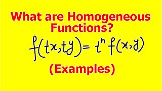 Homogeneous Functions fully Explained with Examples [upl. by Notslah]