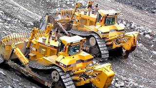 Caterpillar D11R Carrydozers Hogging Shot Rock [upl. by Tebasile]