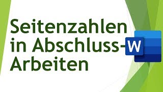 Seitenzahlen in wissenschaftlichen Abschlussarbeiten  Abschlussarbeiten schreiben 09 [upl. by Alim]