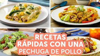 Recetas rápidas con 1 pechuga de pollo  Kiwilimón [upl. by Nylrak]