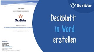 Deckblatt in Word erstellen – Tutorial und Tipps  Scribbr 🎓 [upl. by Ammeg]