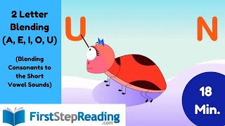 A E I O U  Two Letter Blending Phonics Reading Learning Kindergarten First Grade and ESL [upl. by Prisilla240]