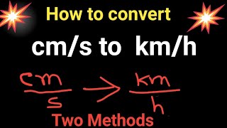 How to convert cms to kmhcms into kmh [upl. by Resarf]