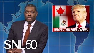 Weekend Update Trump Causes Tariff Confusion Elon Musks SpaceX Starship Explodes  SNL [upl. by Anelet583]