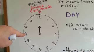 Grade 3 Math 102b Time AM and PM on Clock [upl. by Ethbinium]