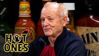 Bill Murray Doesn’t Flinch While Eating Spicy Wings  Hot Ones [upl. by Hofstetter737]