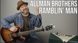 Allman Brothers  Ramblin Man  Guitar Lesson [upl. by Attesoj]