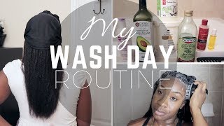 MY WASH DAY ROUTINE  RELAXED HAIR [upl. by Yeniar]