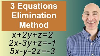 Solving Systems of 3 Equations Elimination [upl. by Halilak49]