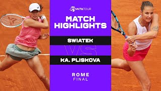 Iga Swiatek vs Karolina Pliskova  2021 Rome Final  WTA Match Highlights [upl. by Cecile218]