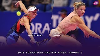 Camila Giorgi vs Caroline Wozniacki  2018 Toray Pan Pacific Open Round Two  WTA Highlights [upl. by Notgnirrab]