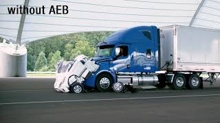 Large truck automatic emergency braking demonstration [upl. by Cullin]