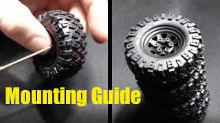 How to Mount RC4WD Tires and Wheels for SCX24 [upl. by Egoreg]