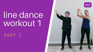 Easy Line Dance Workout 1 Part 2  Seniors beginners [upl. by Aicirtap]