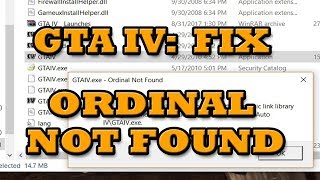 FIX GTA 4 IV Ordinal not Found  GTAIVexe Ordinal 5365 could not be located [upl. by Eziechiele]