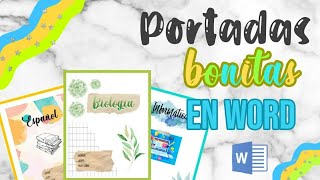 COMO HACER PORTADAS BONITAS EN WORD 1 [upl. by Earvin]