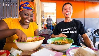 Street Food in Ghana  GIANT CHOPBAR LUNCH and West African Food Tour in Accra [upl. by Nalyad]