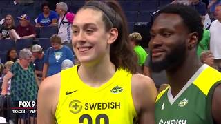 Vikings Latavius Murray puts fandom of WNBAs Breanna Stewart on display [upl. by Ttam479]