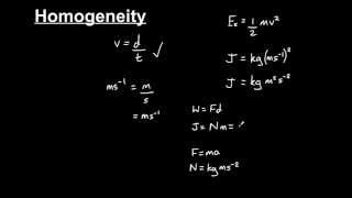 Homogeneity of physics equations [upl. by Oniluap967]