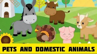 Pets and Domestic Animals  Farm Animals  Vocabulary  Domestic Animals shorts [upl. by Lamar391]