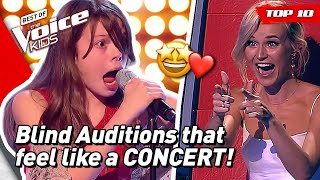 BLIND AUDITIONS that turn into CONCERTS on The Voice Kids 🤩  TOP 10 [upl. by Ahseem687]