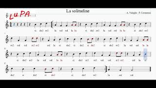 La solitudine Pausini  Flauto dolce  Spartito  Note  Instrumental  Karaoke  Canto  Musica [upl. by Acinaj]