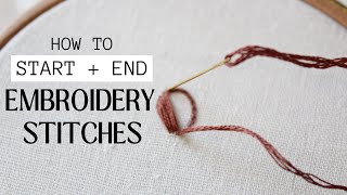 How to start and end embroidery stitches [upl. by Dorolisa]