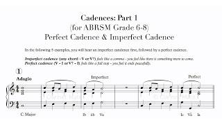 Perfect VS Imperfect Cadence 5 examples 5 exercises ABRSM Aural Grade 6 7 amp 8 [upl. by Ynolem]