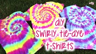 DIY Swirly TieDye TShirts  How To  Tutorial [upl. by Yenwat]