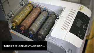 How to refill and replace toner in a Ricoh SP C440  FotoCeramic [upl. by Hogan358]