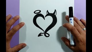 Como dibujar un corazon paso a paso 15  How to draw a heart 15 [upl. by Luigino]