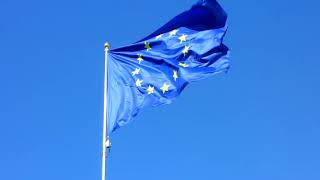 flag of the European Union waving on the wind [upl. by Det]