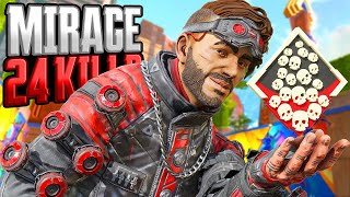 Mirage 24 KILLS and 4000 Damage Apex Legends Gameplay Season 19 [upl. by Nojel]